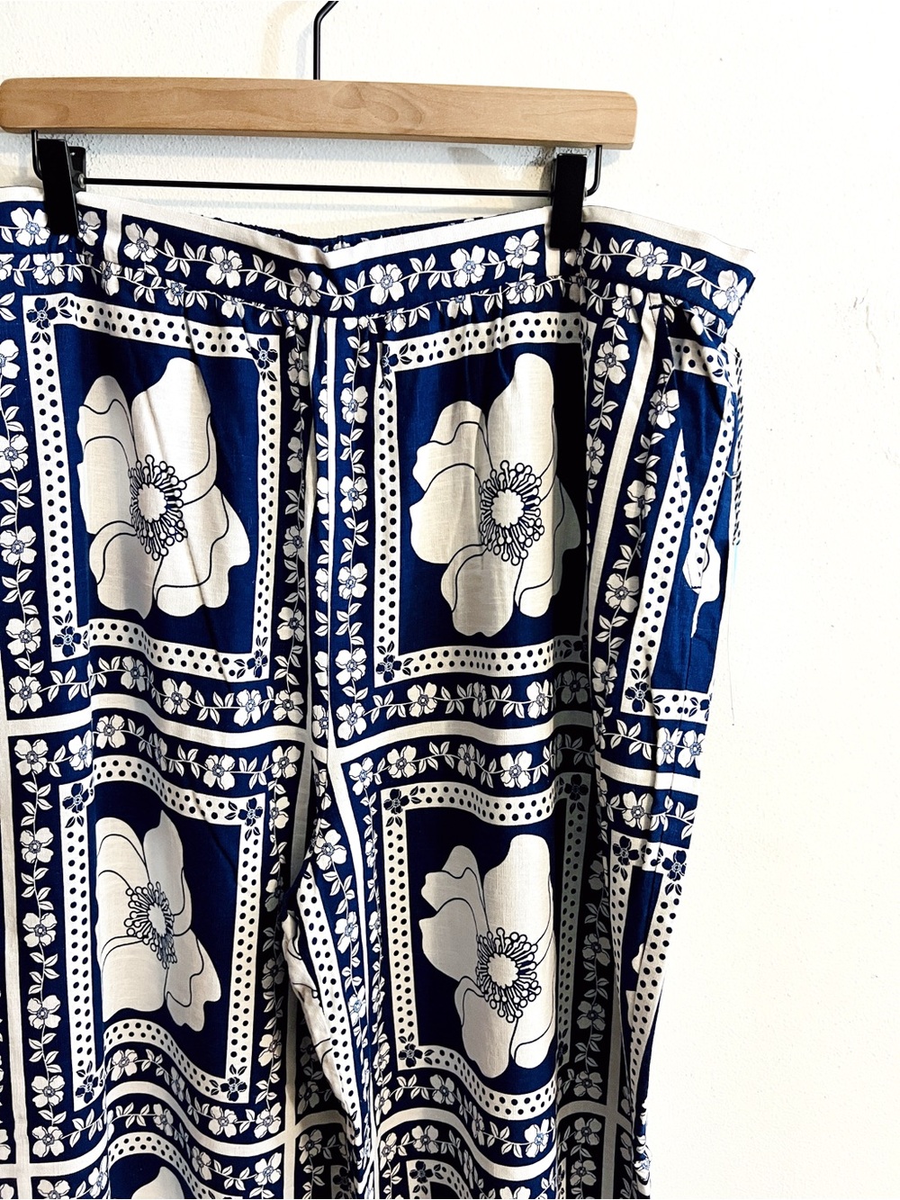 NWT Draper Jones Tropical Linen Blend Wide Leg Pants